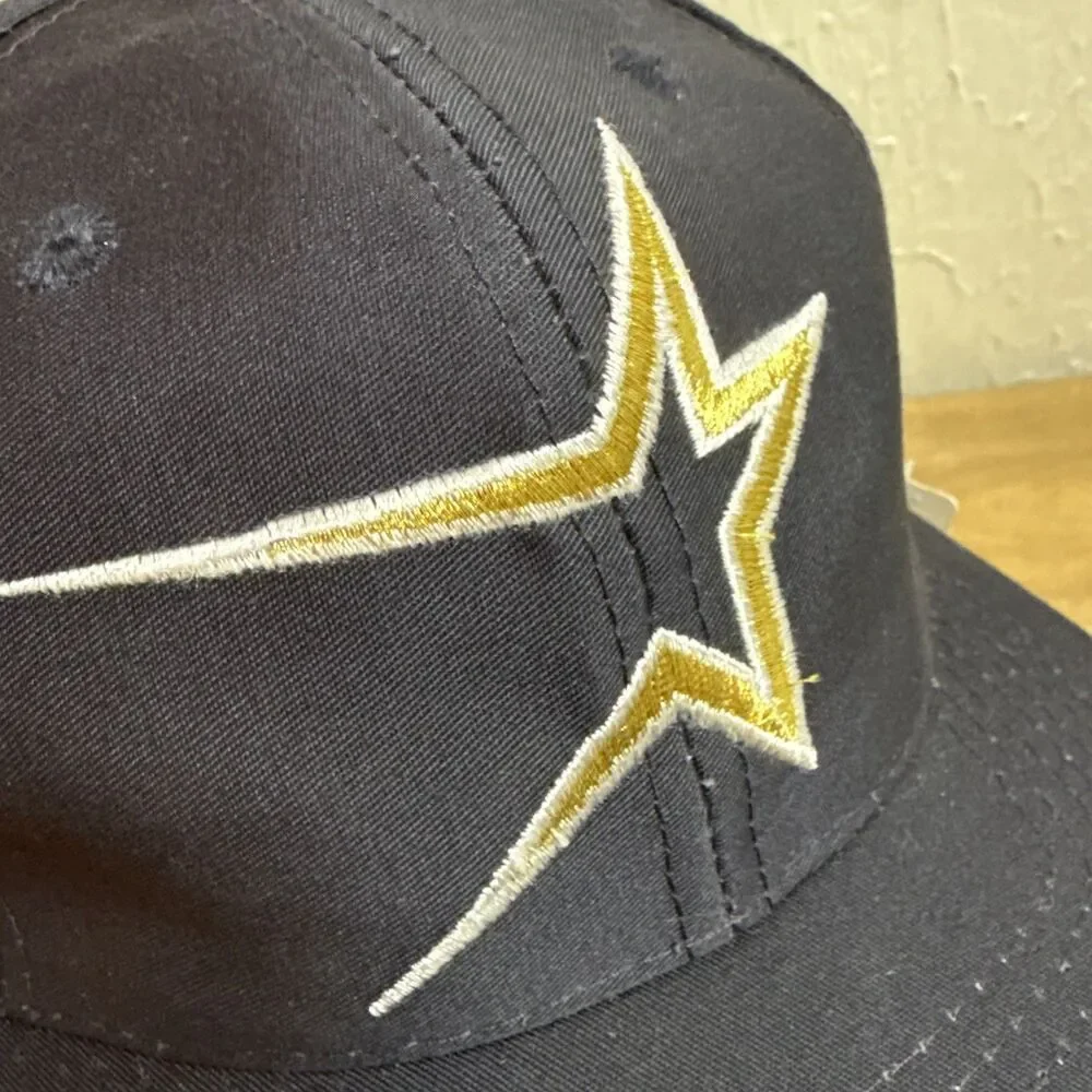 Vintage Houston Astros Gold Star Logo 7 90s Snapback Cap Hat MLB Oshmans NWT NOS
